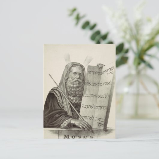 Prophet Mose mit den Tabletten des Gesetzes Postkarte (Stehend Vorderseite)