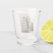 Prophet Mose mit den Tabletten des Gesetzes Schnapsglas (Rückseite)