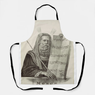 Prophet Mose mit den Tabletten des Gesetzes Schürze