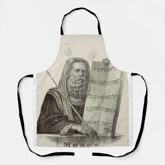 Prophet Mose mit den Tabletten des Gesetzes Schürze (Vorderseite)
