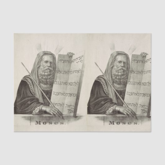 Prophet Mose mit den Tabletten des Gesetzes Seidenpapier (Vorderseite)
