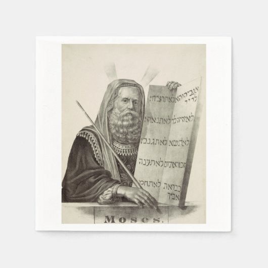 Prophet Mose mit den Tabletten des Gesetzes Serviette (Vorderseite)