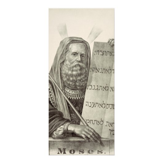 Prophet Mose mit den Tabletten des Gesetzes Werbekarte (Vorne)