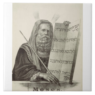 Prophet Moses mit den Gesetzestafeln Fliese