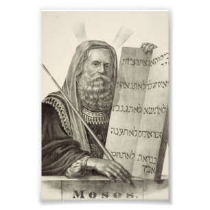Prophet Moses mit den Gesetzestafeln Fotodruck