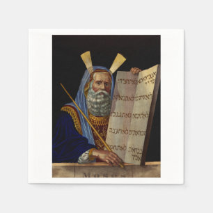Prophet Moses mit den Gesetzestafeln Serviette