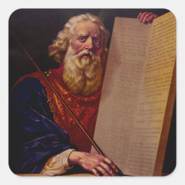 Prophet Moses on Mount Sinai – High-Fidelity Epic  Quadratischer Aufkleber