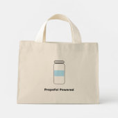 Propofol Powered – Lustiger Anästhesist-Humor Mini Stoffbeutel (Rückseite)