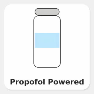 Propofol Powered – Lustiger Anästhesist-Humor Quadratischer Aufkleber