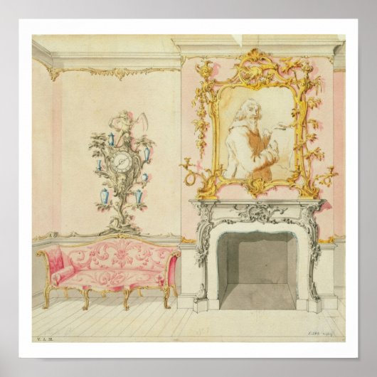 Proposal for a drawing room interior, 1755-60 (w/c poster (Vorne)