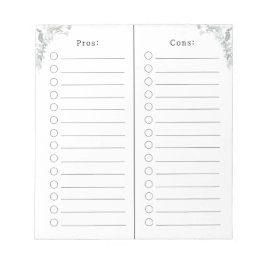 Pros And Cons Checklist List Notes Notizblock