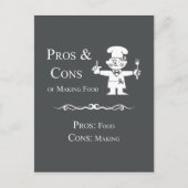 Pros & Cons der Lebensmittelherstellung Postkarte (Vorderseite)