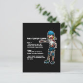 Pros und Cons Roller Derby Zombie Postkarte (Stehend Vorderseite)