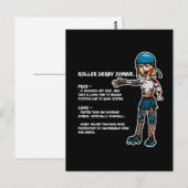 Pros und Cons Roller Derby Zombie Postkarte (Vorne/Hinten)