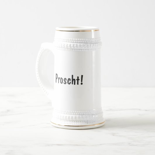 Proscht! Schweizer Trinkstein mit Flagge Bierglas (Vorderseite Links)