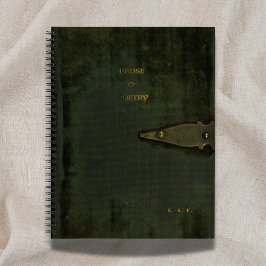 Prose & Poetry Debossed Moss Velvet Look Journal Notizblock