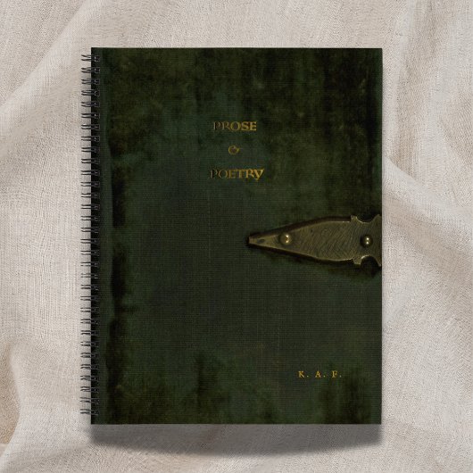 Prose & Poetry Debossed Moss Velvet Look Journal Notizblock