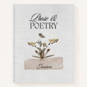 Prose & Poetry Personalized Floral Notizblock (Vorderseite)
