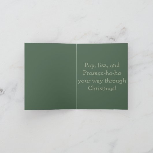 Prosecc-ho-ho – Funny Christmas Prosecco Pun  Karte (Innenseite)