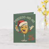 Prosecc-ho-ho – Funny Christmas Prosecco Pun  Karte (Gelbe Blume)