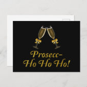 Prosecc-Ho Ho Ho! Funny Prosecco Weihnachtsgebäck Postkarte (Vorne/Hinten)