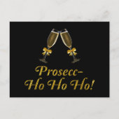 Prosecc-Ho Ho Ho! Funny Prosecco Weihnachtsgebäck Postkarte (Vorderseite)