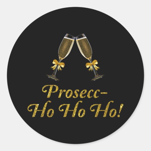 Prosecc-Ho Ho Ho! Funny Prosecco Weihnachtsgebäck  Runder Aufkleber (Vorderseite)