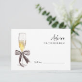 Prosecco Brautparty Beratung für die Bride Card Einladung (Stehend Vorderseite)