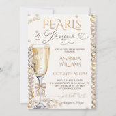 Prosecco Champagne Boho Elegantes Brautparty Einladung (Vorderseite)