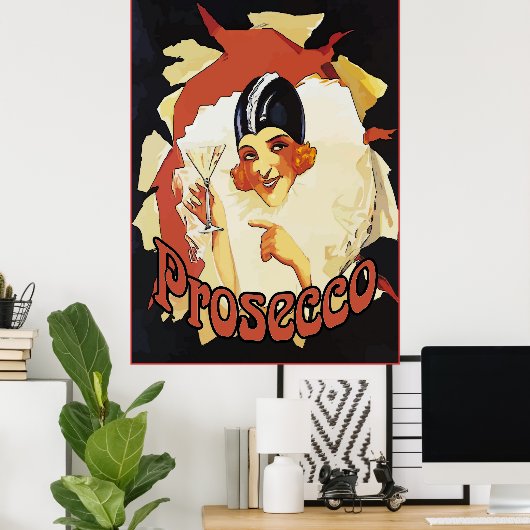 Prosecco, Clown-Pop-Poster Poster (Heimbüro)