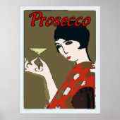 Prosecco, Frau mit Glas Poster (Vorne)