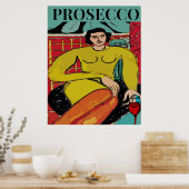 Prosecco-Frau, Wein Poster (Küche)