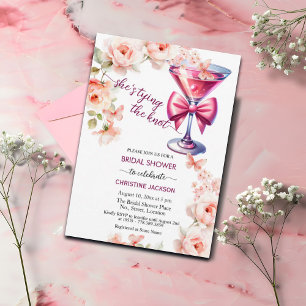 Prosecco Glass Sie bindet das Brautparty des Knote Einladung