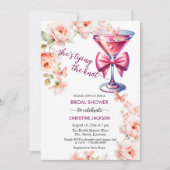 Prosecco Glass Sie bindet das Brautparty des Knote Einladung (Vorderseite)