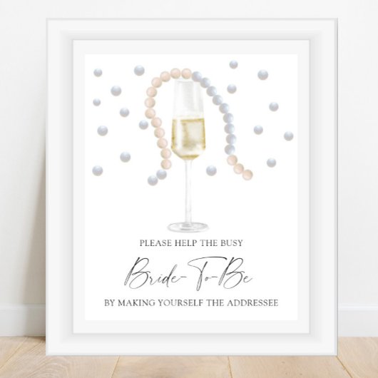 Prosecco - Hilfe für die geschäftige Brautadresse Poster