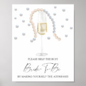 Prosecco - Hilfe für die geschäftige Brautadresse Poster (Vorne)