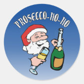 Prosecco-ho-ho Runder Aufkleber (Vorderseite)