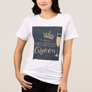 Prosecco-Königin – Funkelnde Krone & Champagner  Tri-Blend Shirt
