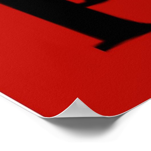 Prosecco Lady in Rot Poster (Ecke)