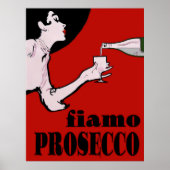 Prosecco Lady in Rot Poster (Vorne)
