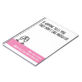 Prosecco Lover's Large Blush Pink Notizblock (Linke Seite)