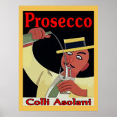 Prosecco, Mann mit Glas Poster (Vorne)