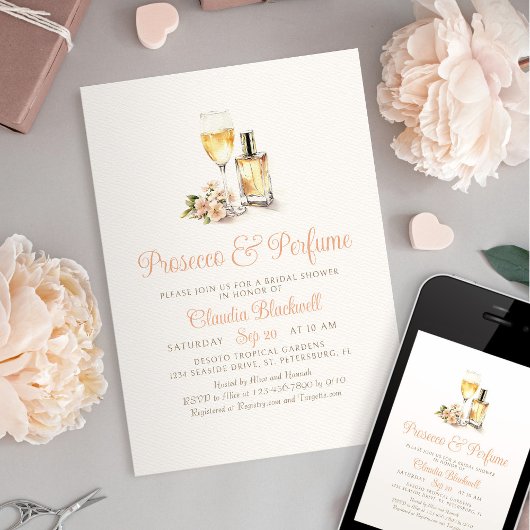 Prosecco Parfüm Champagne Brautparty Einladung