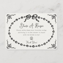 Prosecco Pearl Coquette Bow Beipacken eines Rezept Begleitkarte