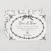 Prosecco Pearl Coquette Bow Beipacken eines Rezept Begleitkarte (Vorne/Hinten)