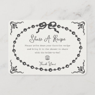 Prosecco Pearl Coquette Bow Beipacken eines Rezept Begleitkarte