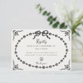 Prosecco Pearl Coquette Bow Gift Registry Beilage Begleitkarte (Stehend Vorderseite)