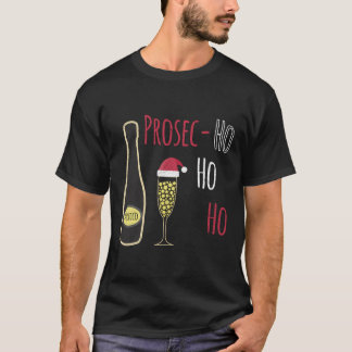 Prosecco Prosec Ho Ho Ho Lustiger Weihnachtsmannhu T-Shirt