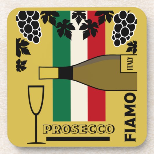 Prosecco Sekt Getränkeuntersetzer (Vorderseite)