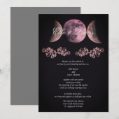 Prosecco Triple Moon Wedding Einladung (Vorne/Hinten)